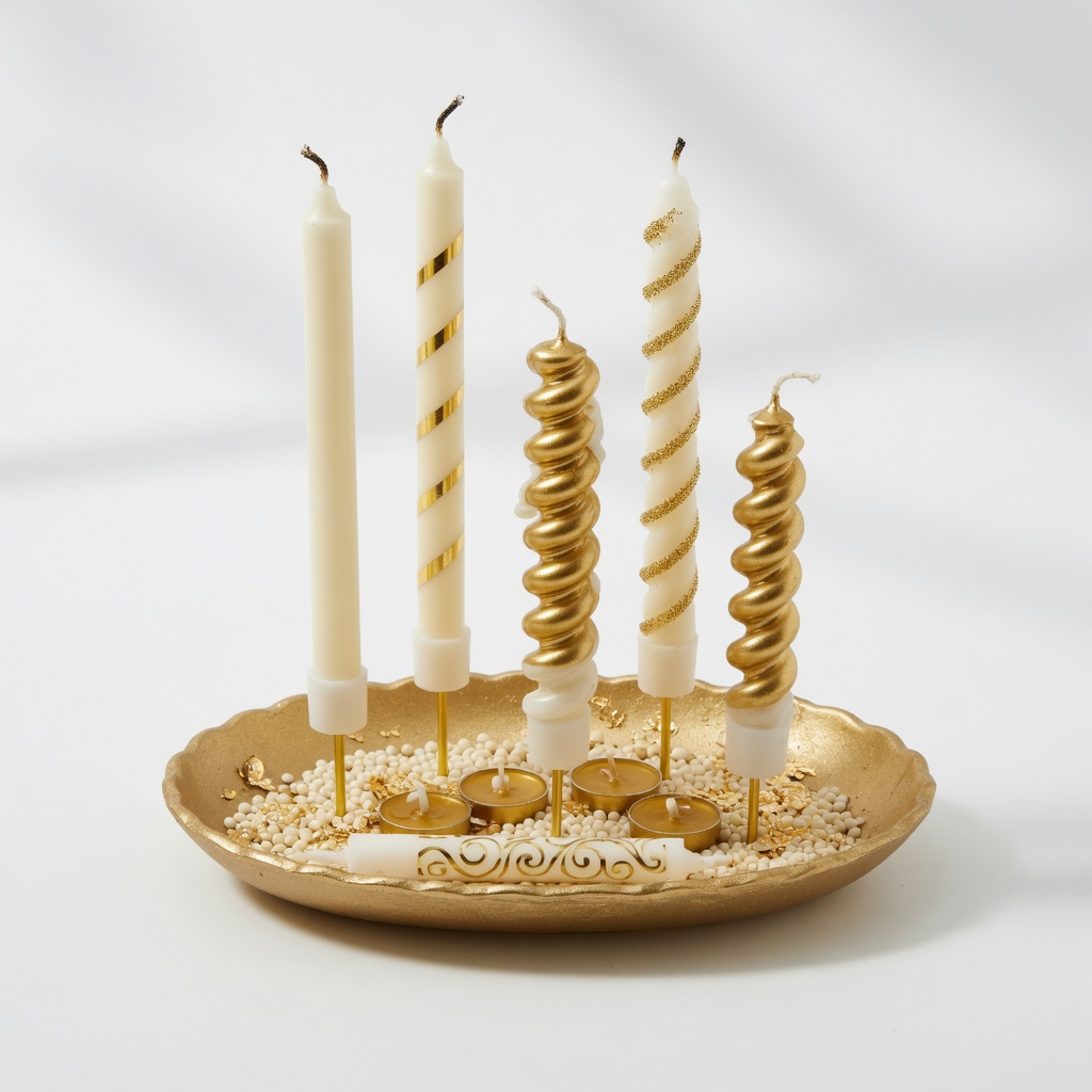 Gold spiral birthday candles